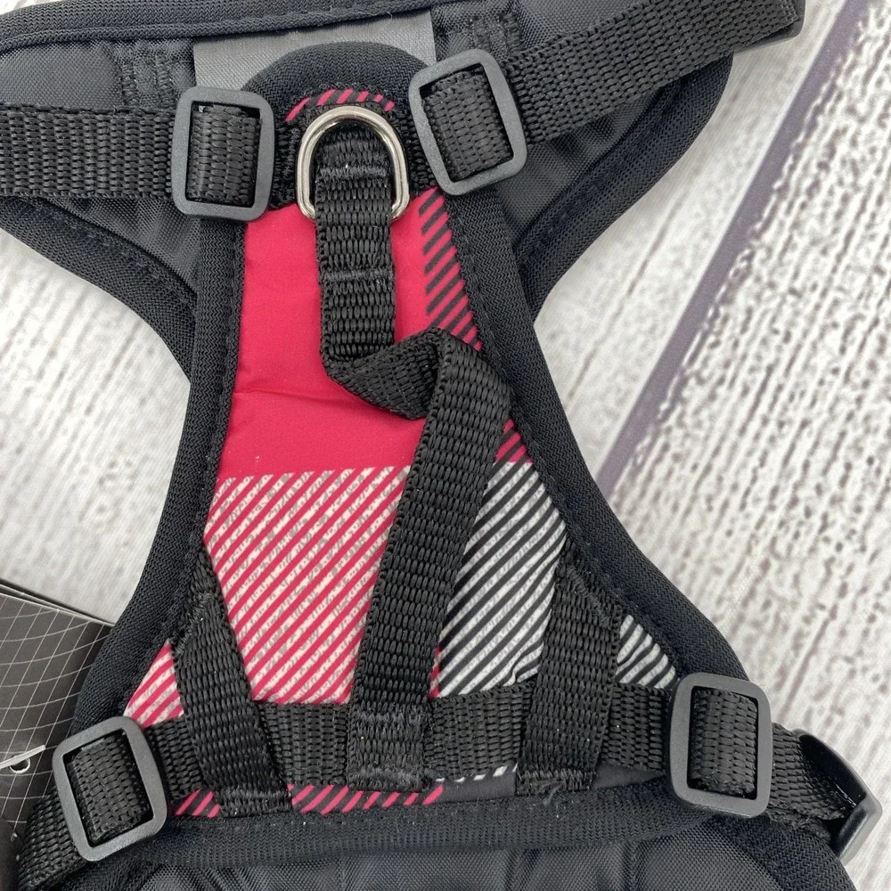 Canada Pooch Everything Harness SMALL Black Pink Plaid No Pull Water Resistant